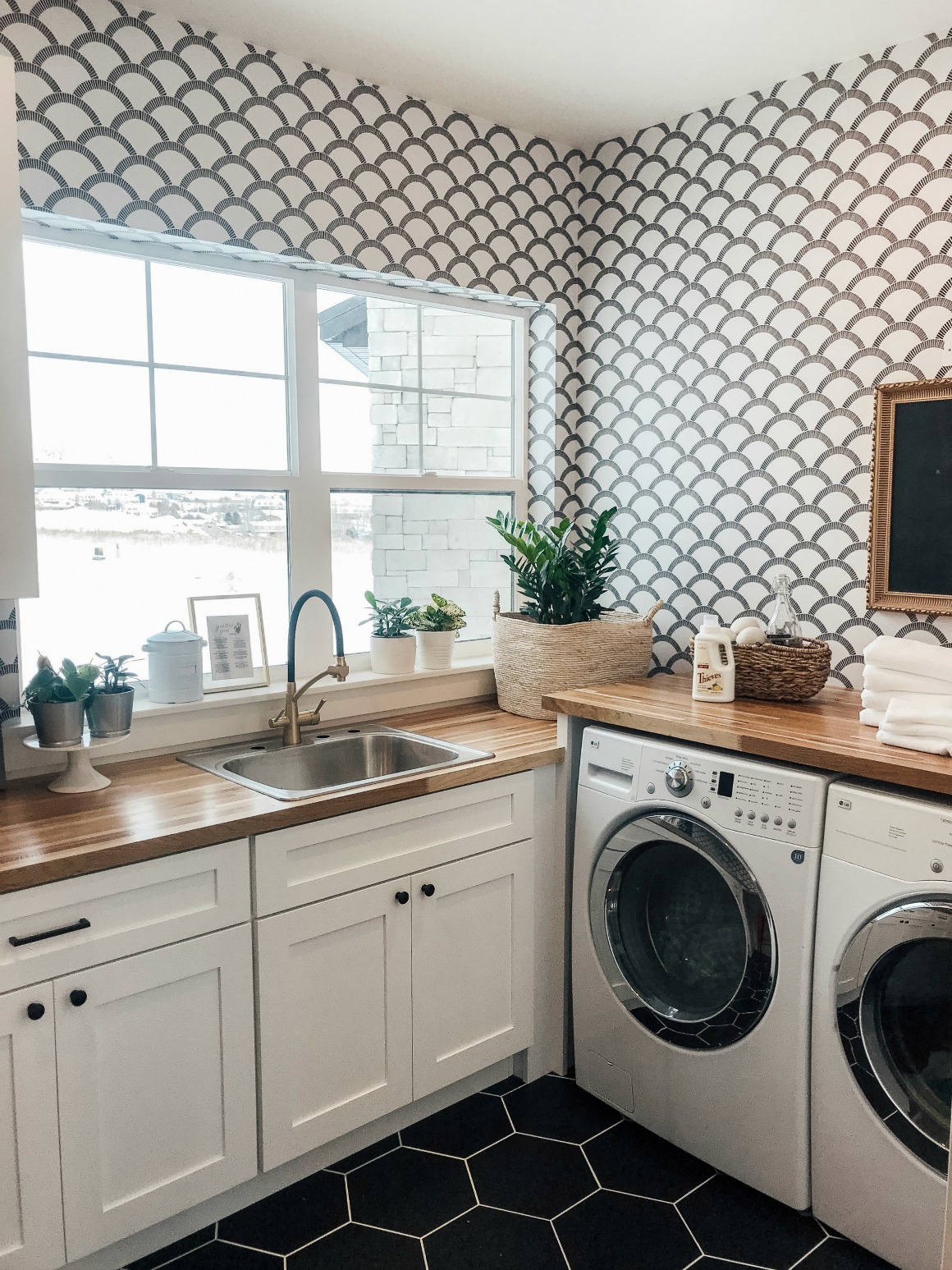 Brand New Laundry Room Gets Some Character
