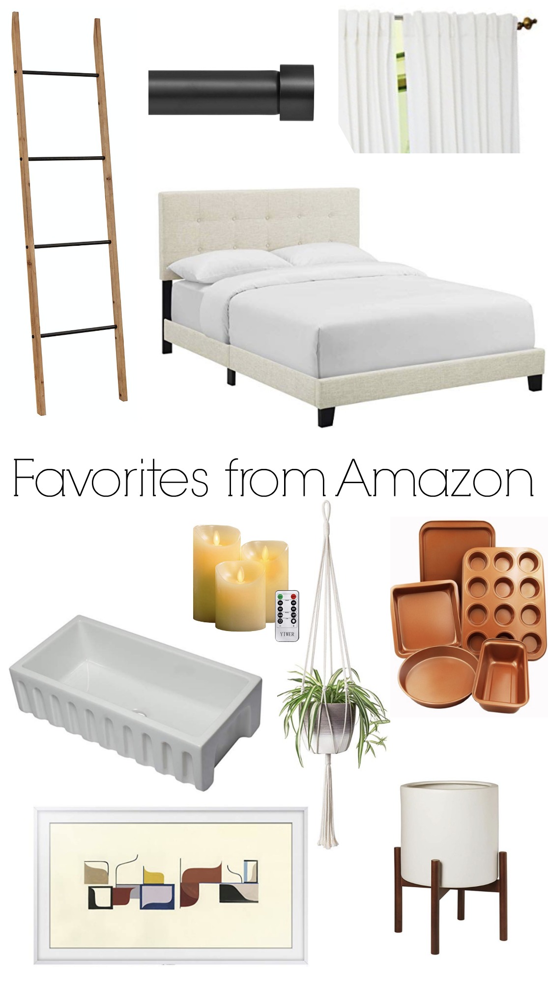 Amazon Favorites- Curtain Rod, Curtain Panels, Bed and more!