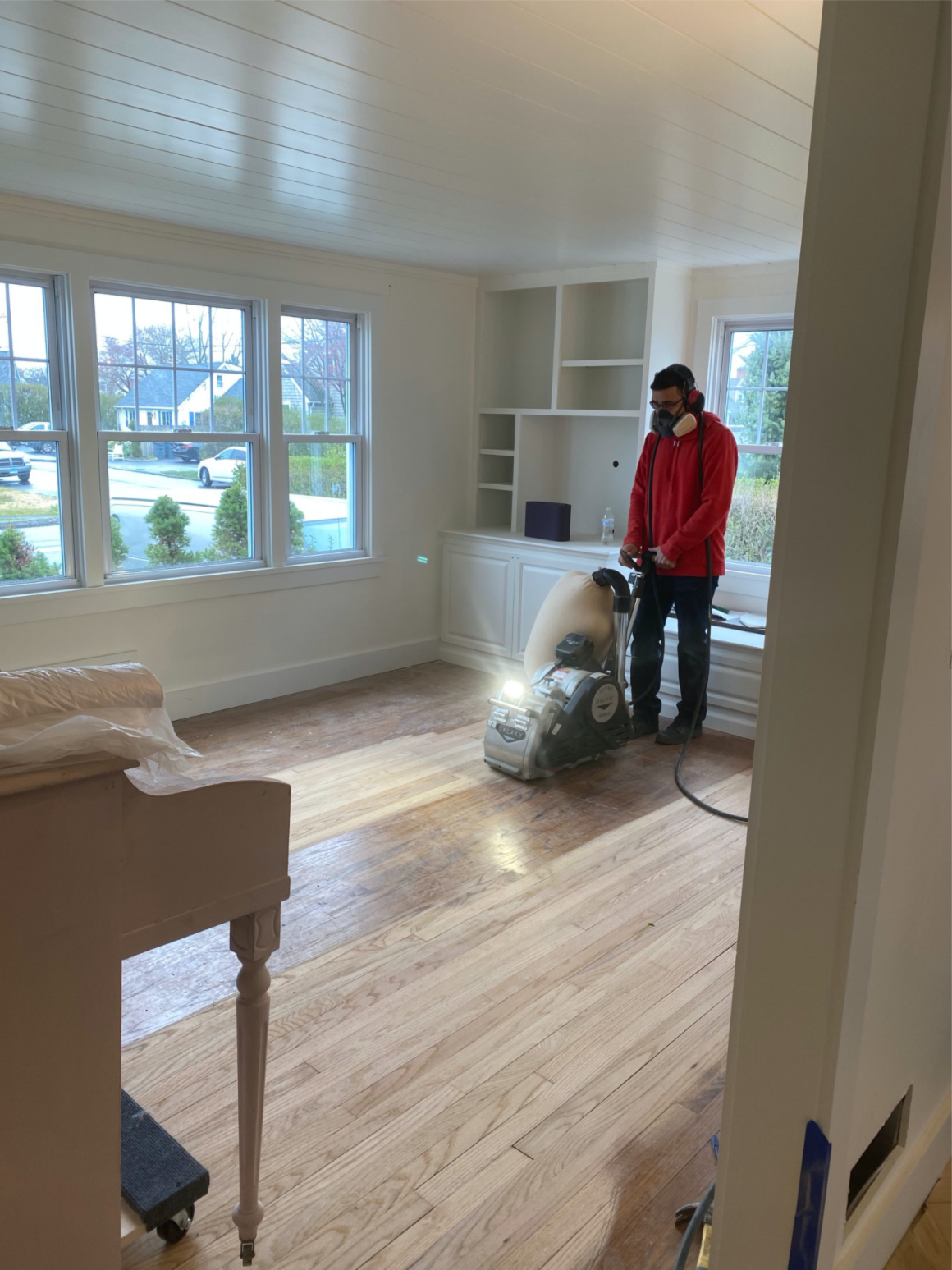 How we refinished our red oak floors to white wash