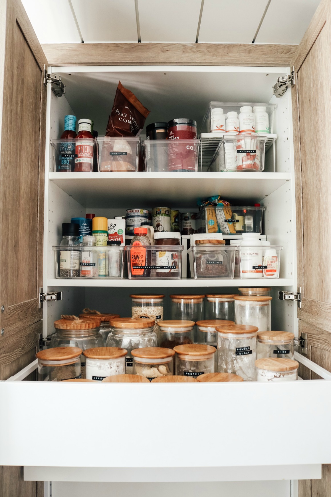 Inside our IKEA Kitchen Cabinets- Organizing Ideas