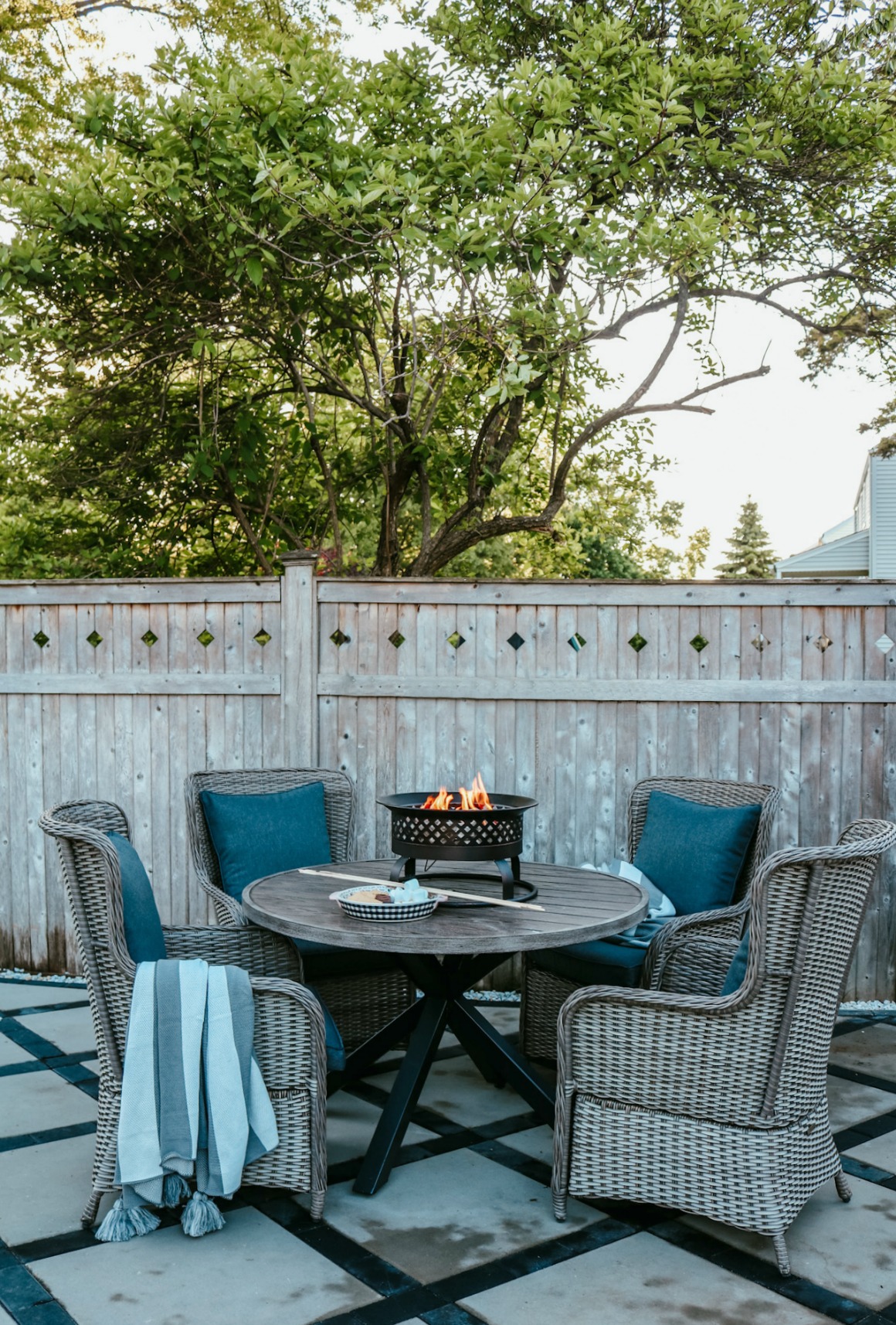 dining table fire pit on Patio Table Styled 3 Ways Nesting With Grace