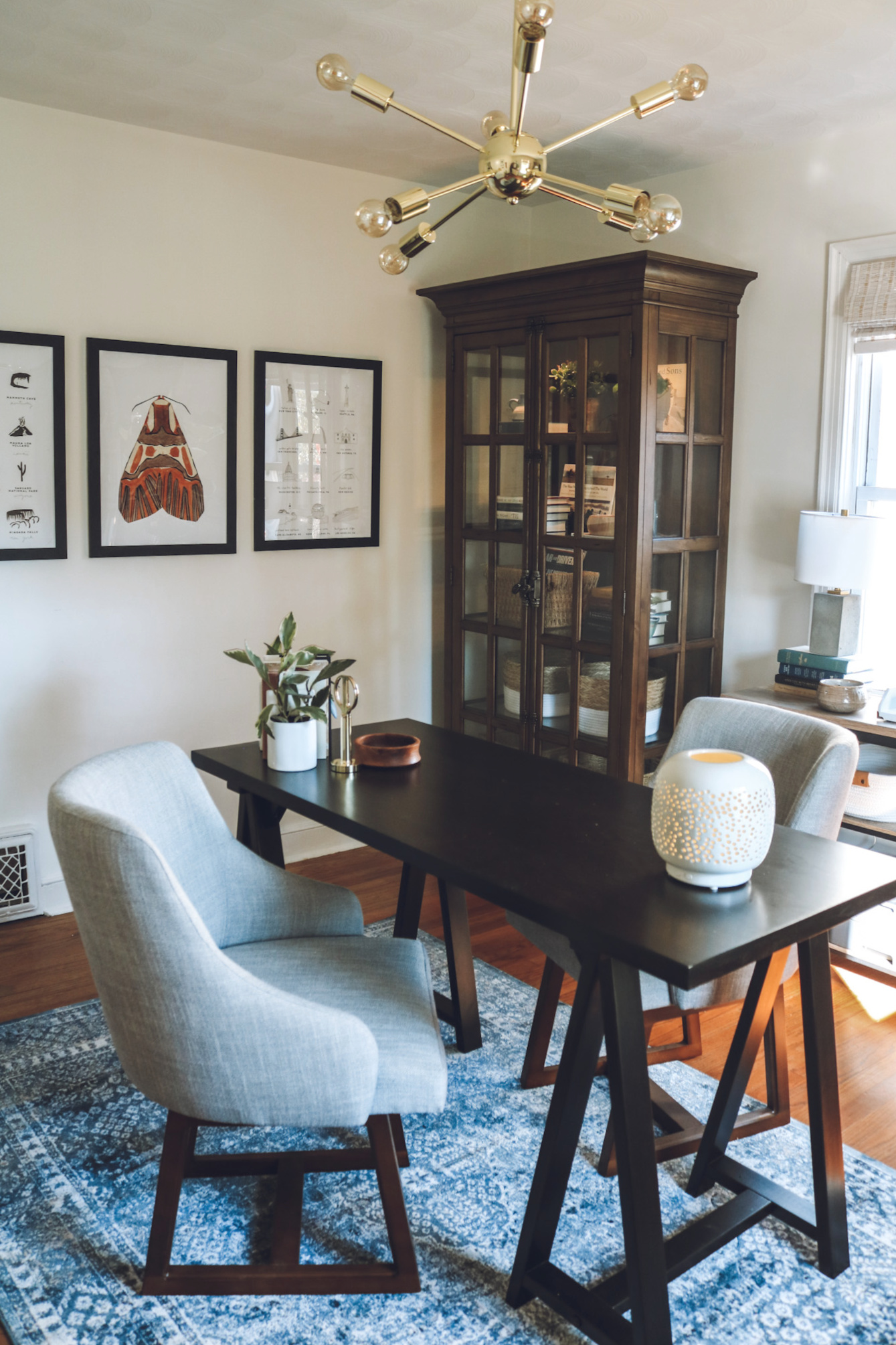 Dining Room turned into Home Office - Nesting With Grace