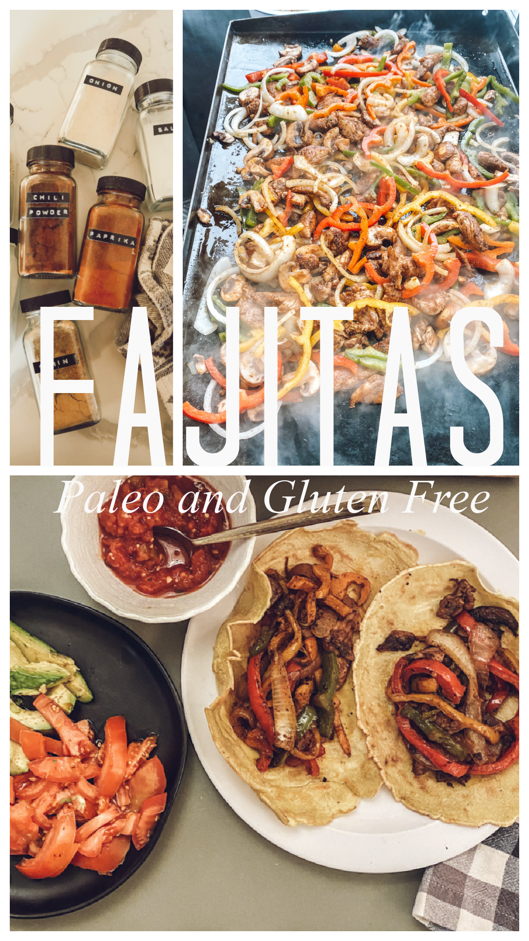 Fajitas on the Blackstone and Gift Guide for the Chef & Baker! taco seasoning Paleo tortillas 