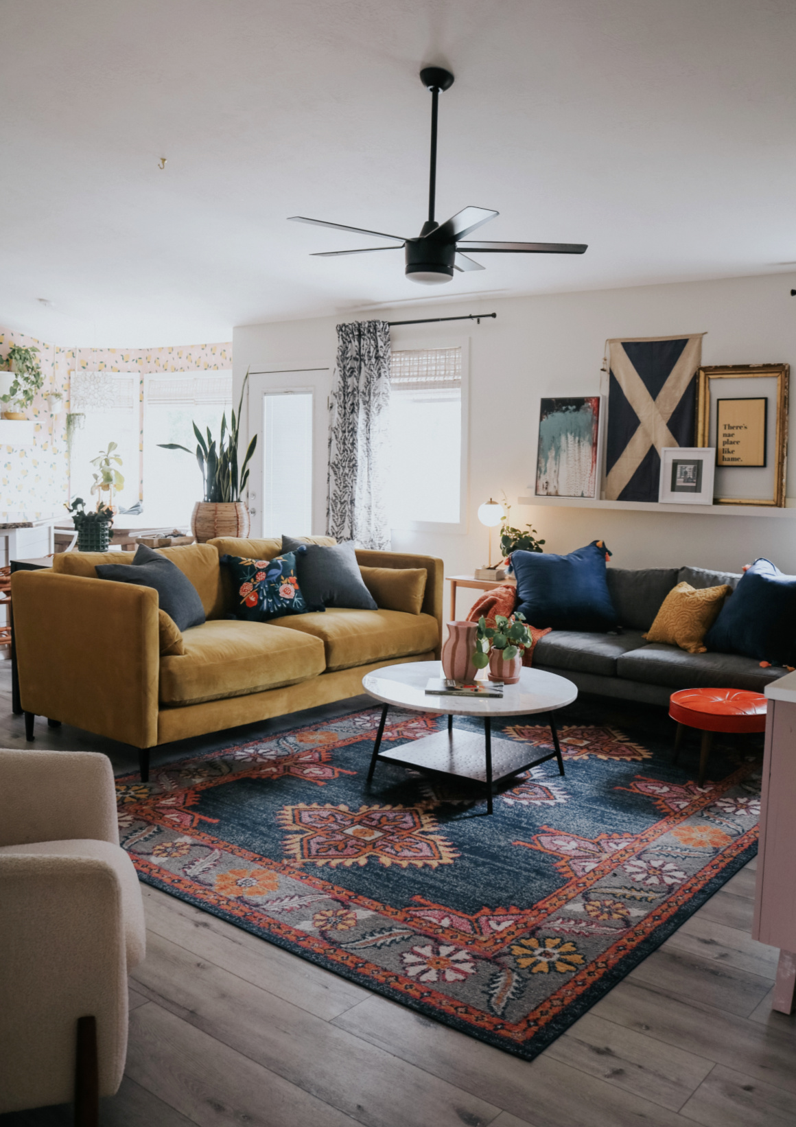 Colorful Fun Family Room- Vintage Inspired