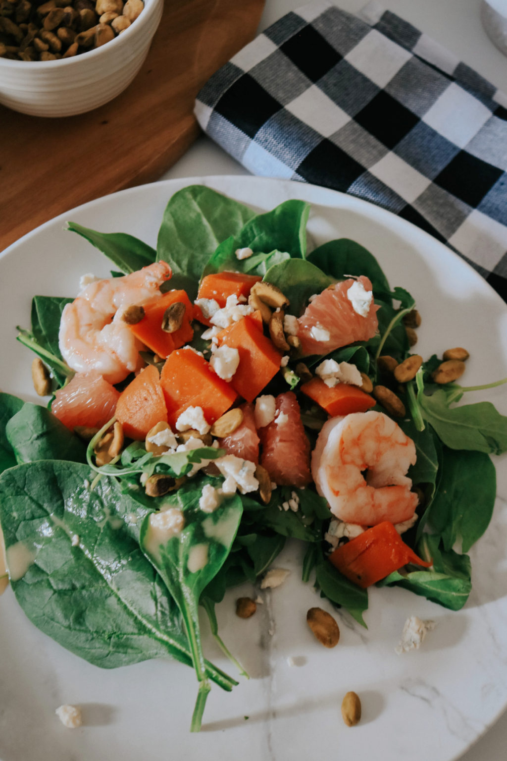 The Best Warm Shrimp Salad with Paleo Lemon Salad Dressing - Nesting ...