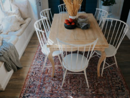 Parents Dining Room- Table Makeover and Fireplace