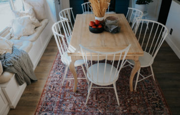 Parents Dining Room- Table Makeover and Fireplace