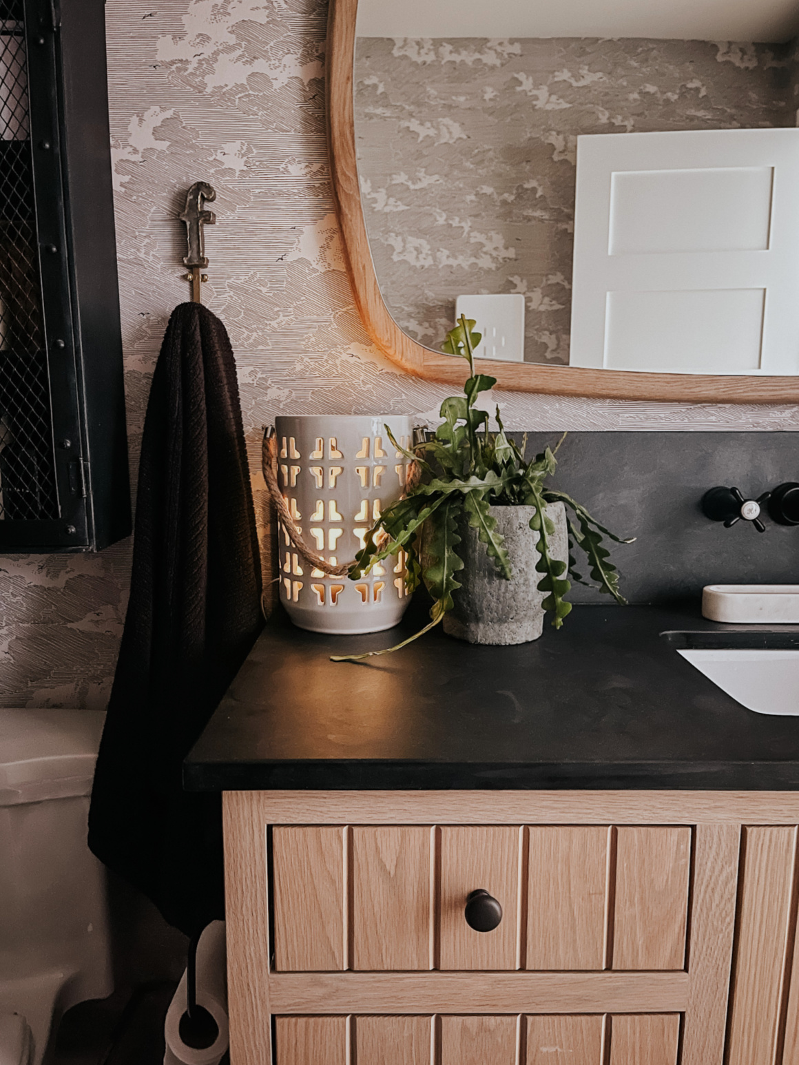 Bathroom Reveal- Finn Green Tile Bathroom and Wood Vanity- Utah Ranch ...