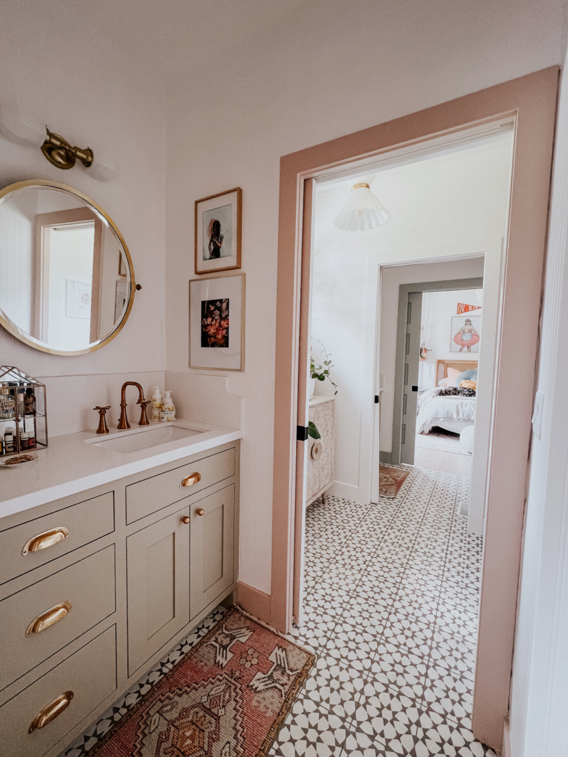 Girls Jack and Jill Bathroom- Utah Ranch Home - Nesting With Grace