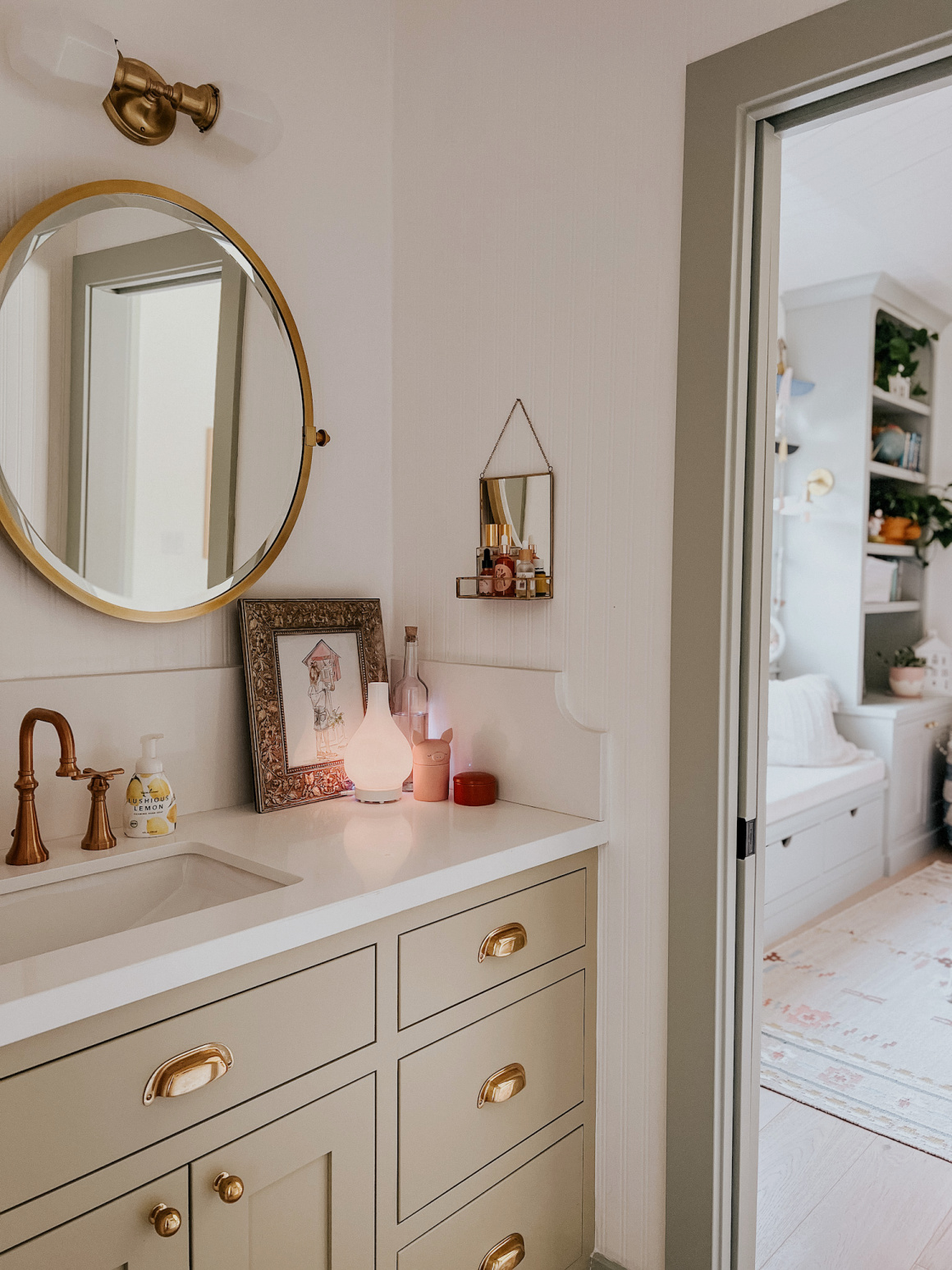 Girls Jack and Jill Bathroom- Utah Ranch Home - Nesting With Grace