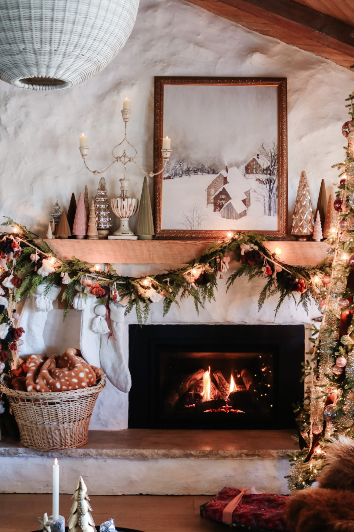Christmas in our Family Room- Fireplace Mantel, Christmas Tree and New ...