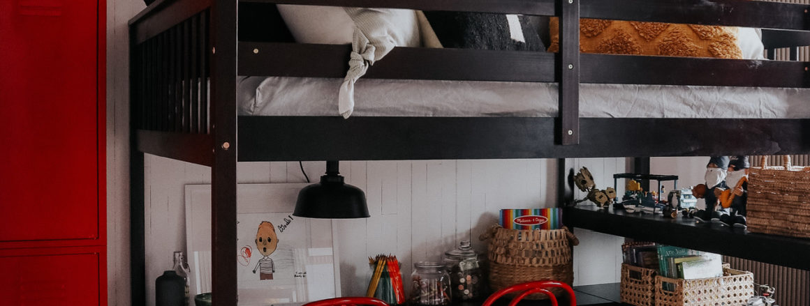 9 Year Old Boys Bedroom Makeover with Loft Bed