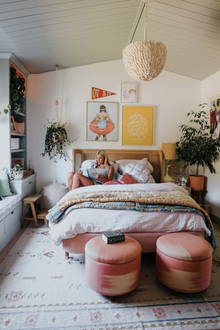 Lola Bedroom with Wallpaper and Shiplap Dormer Ceiling - Nesting With Grace