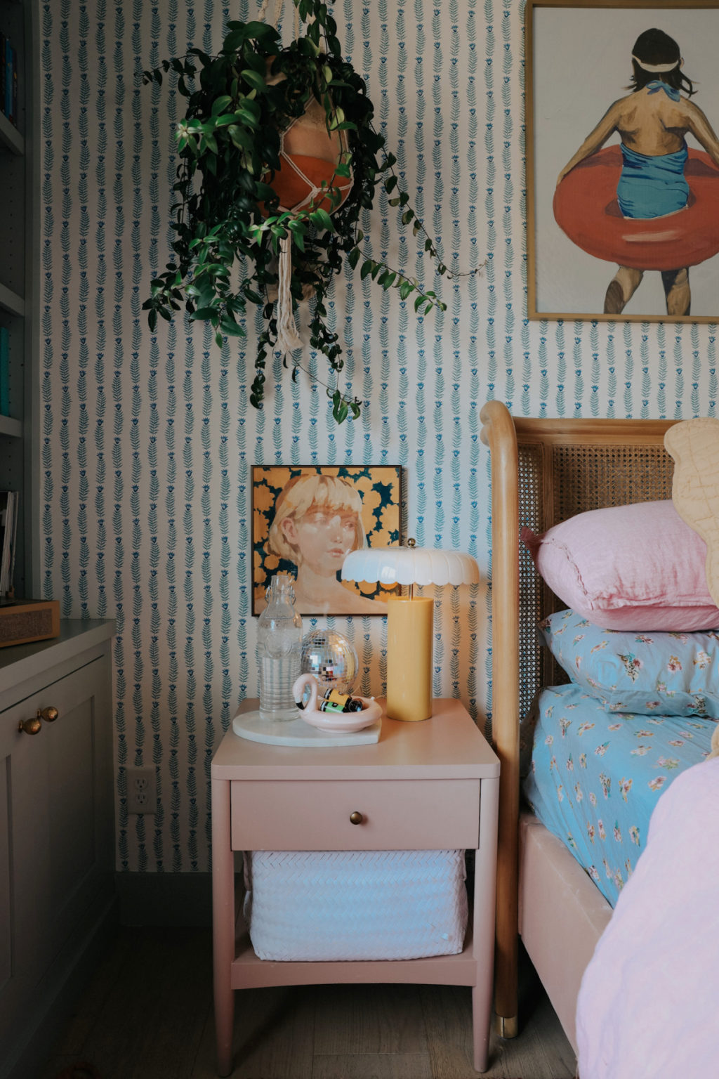 Lola Bedroom with Wallpaper and Shiplap Dormer Ceiling - Nesting With Grace