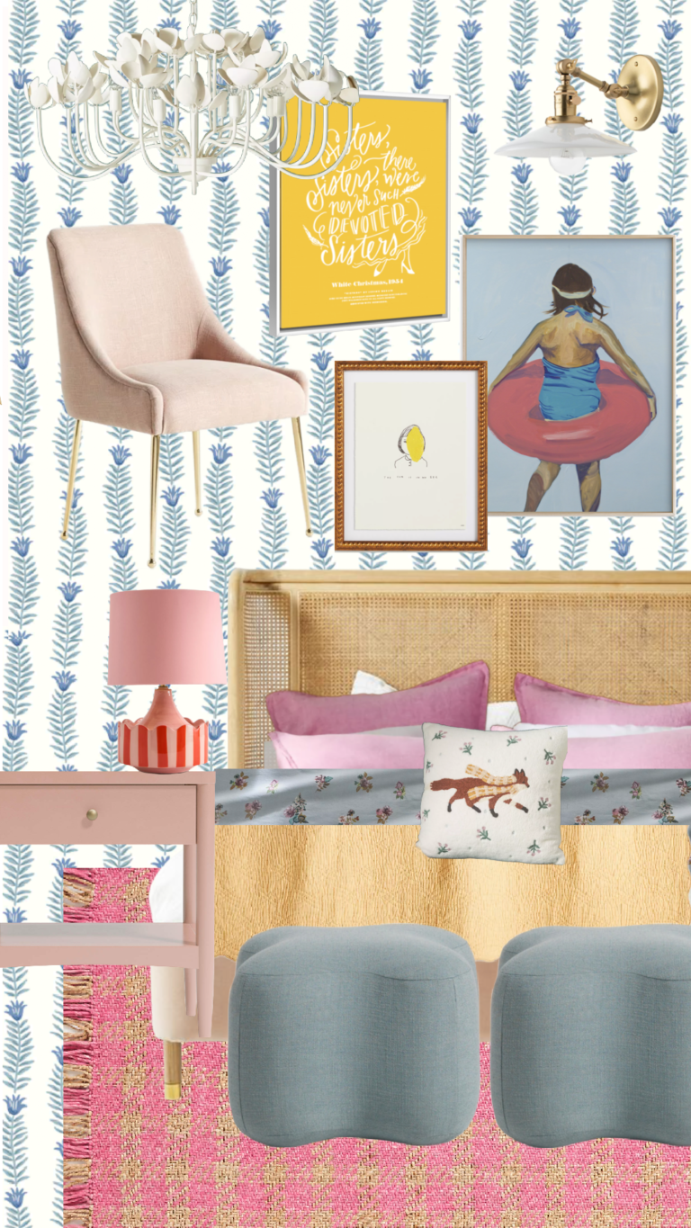 Lola Bedroom with Wallpaper and Shiplap Dormer Ceiling - Nesting With Grace