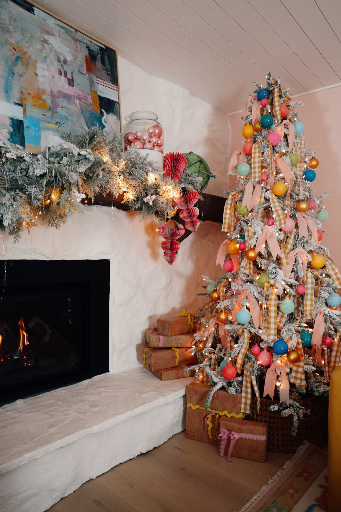 Colorful Whimsical Christmas in our Basement 2024 - Nesting With Grace