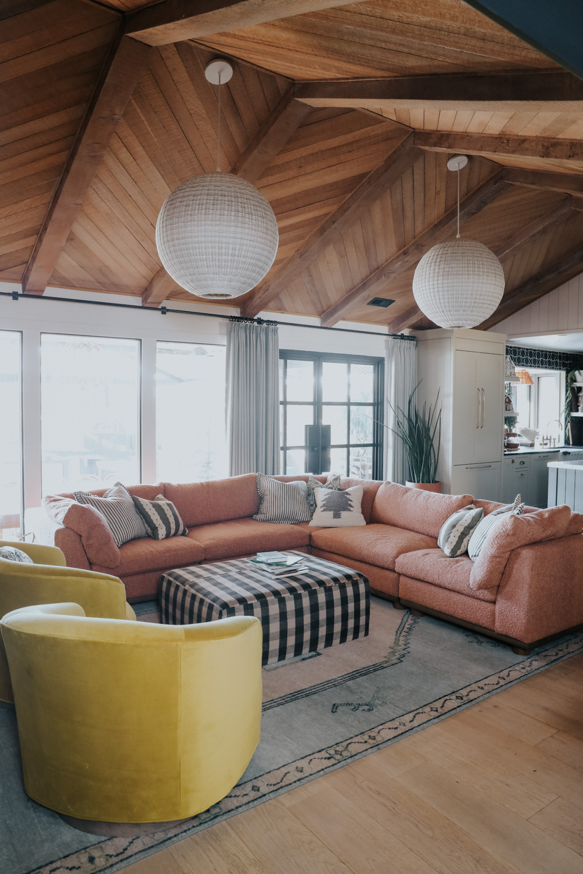 New Boucle Pink Sectional- Turns out we LOVE Sectionals