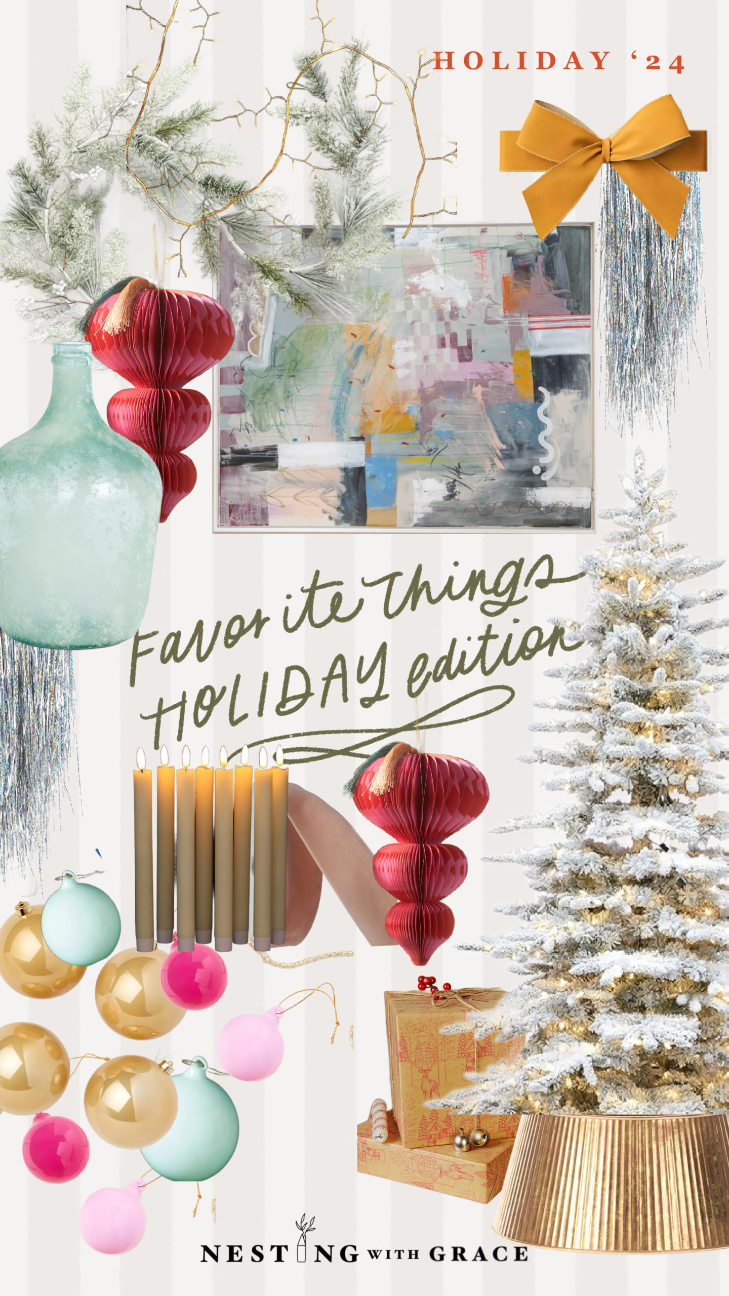 Colorful Whimsical Christmas in our Basement 2024 - Nesting With Grace