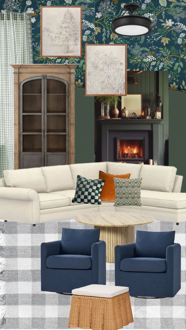 Family Room Makeover at my Sisters- Bye White Walls - Nesting With Grace