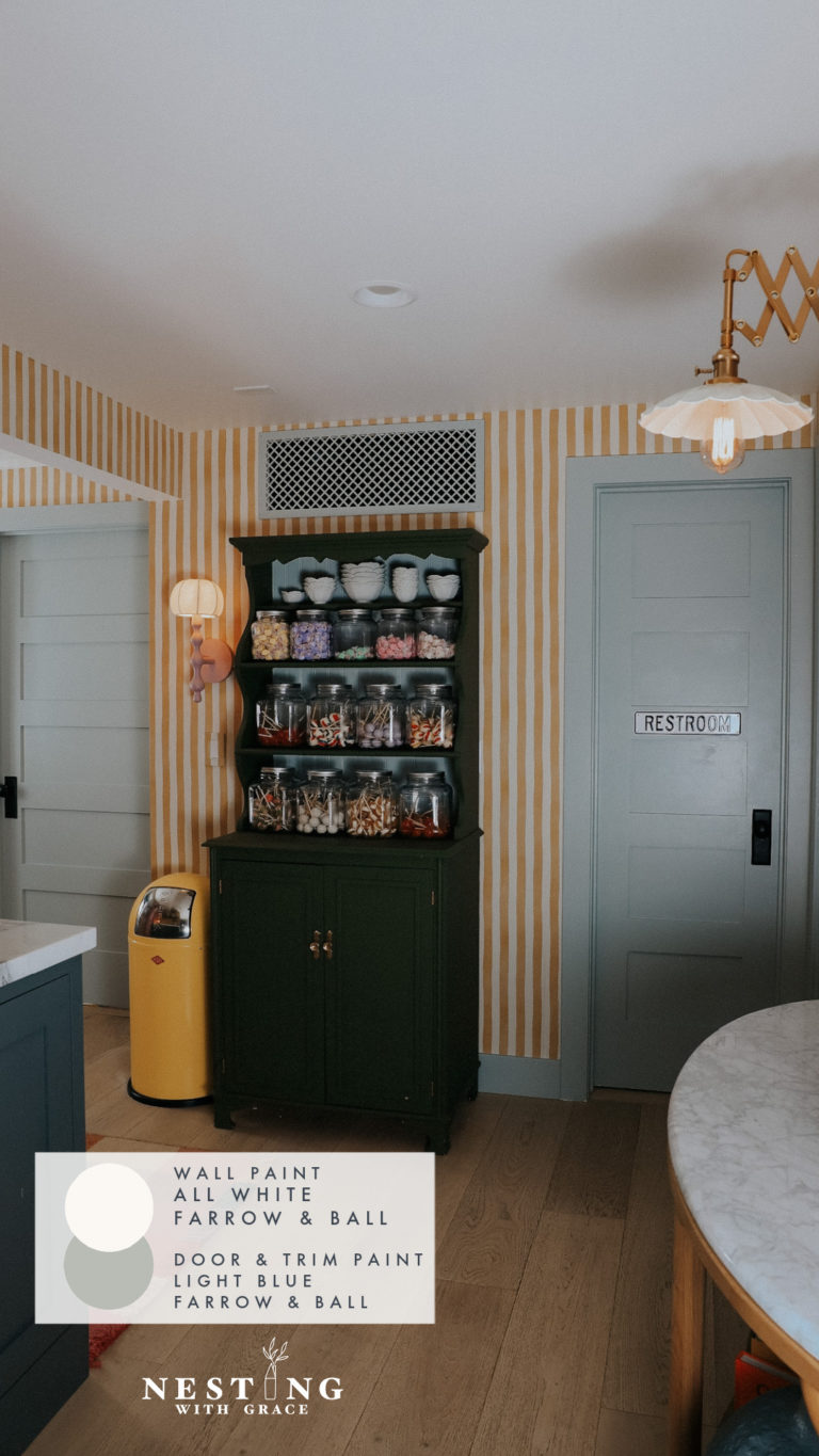 Basement Wet Bar-Yellow Backsplash and Yellow Stripe Wallpaper ...