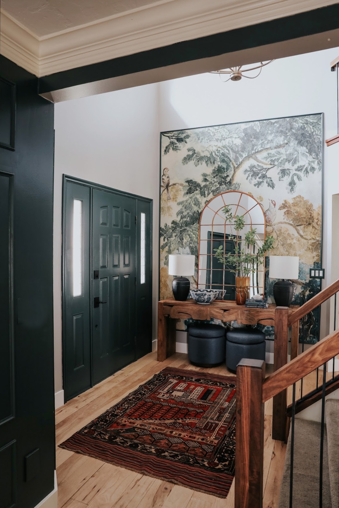 Front Entry Makeover With Framed Mural - Nesting With Grace