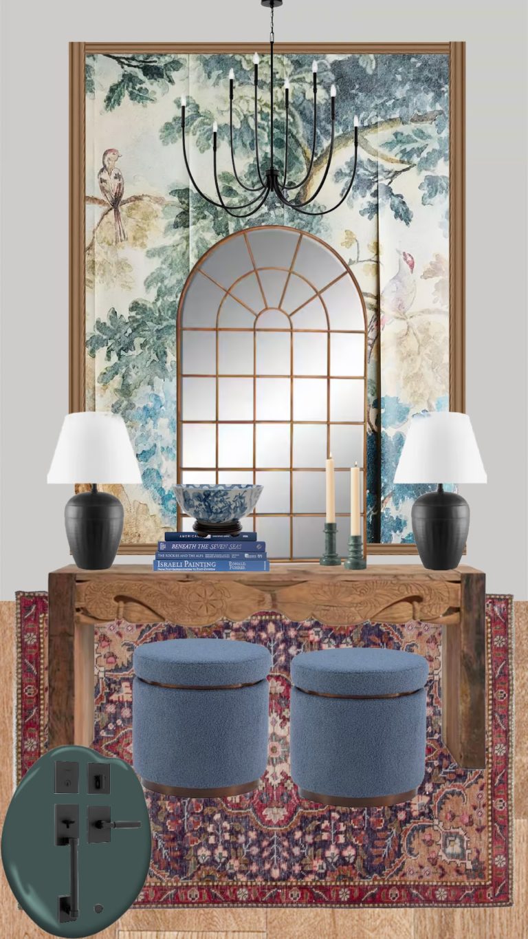 Front Entry Makeover With Framed Mural - Nesting With Grace