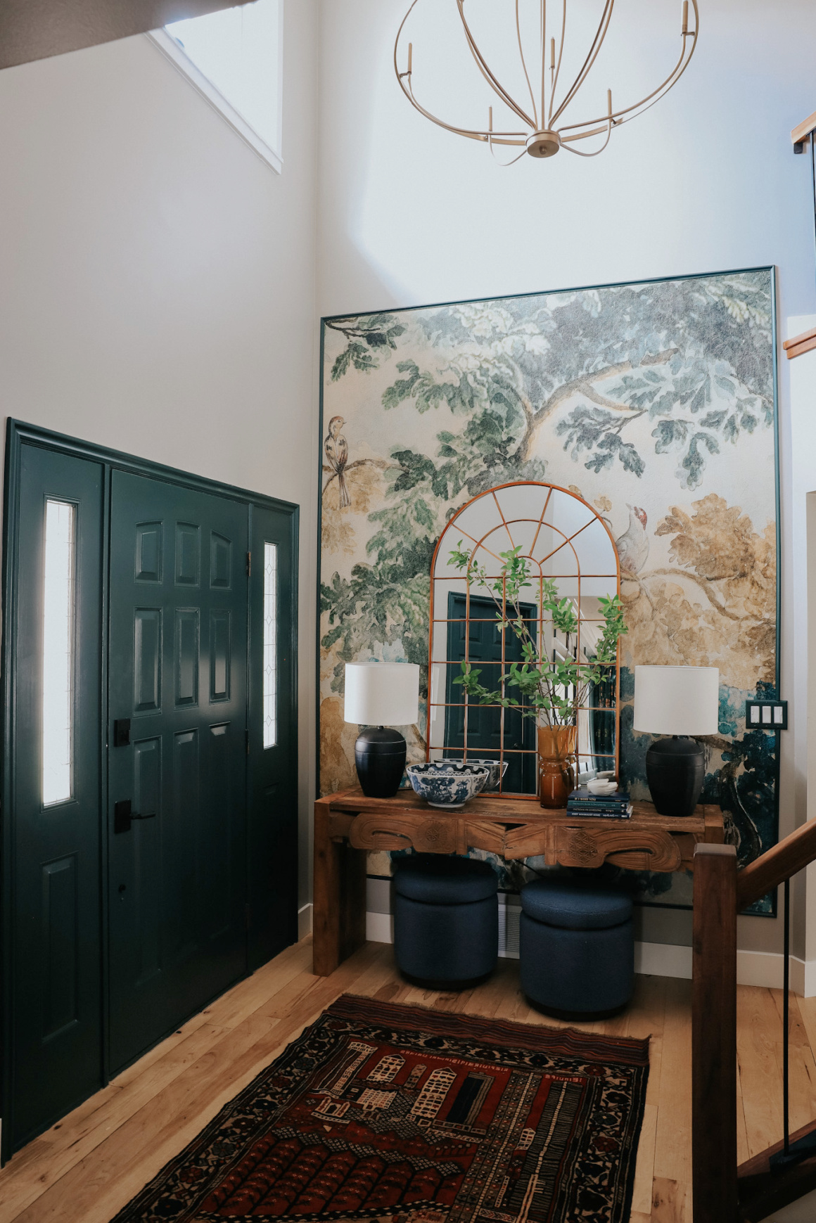 Front Entry Makeover With Framed Mural - Nesting With Grace