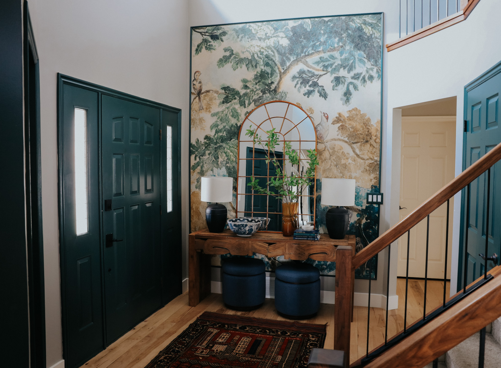 Front Entry Makeover With Framed Mural - Nesting With Grace