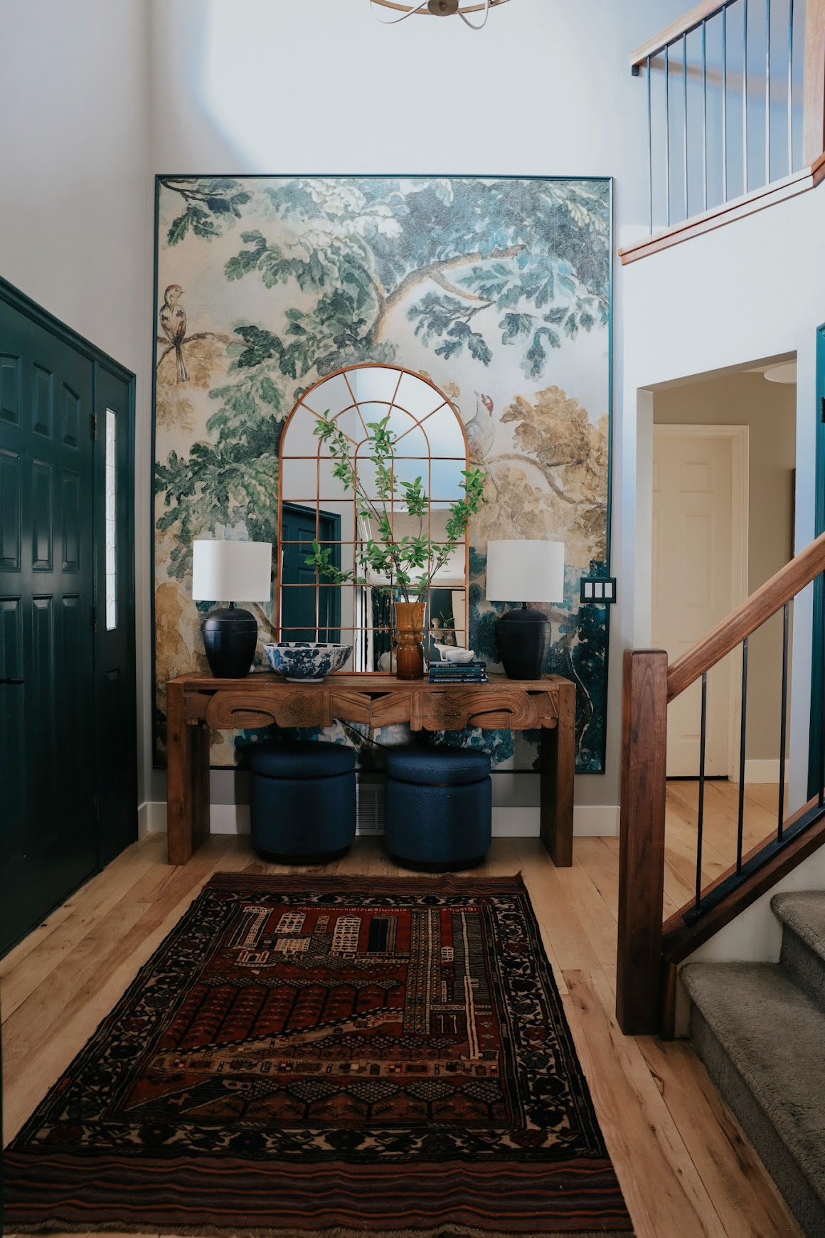 Front Entry Makeover With Framed Mural - Nesting With Grace
