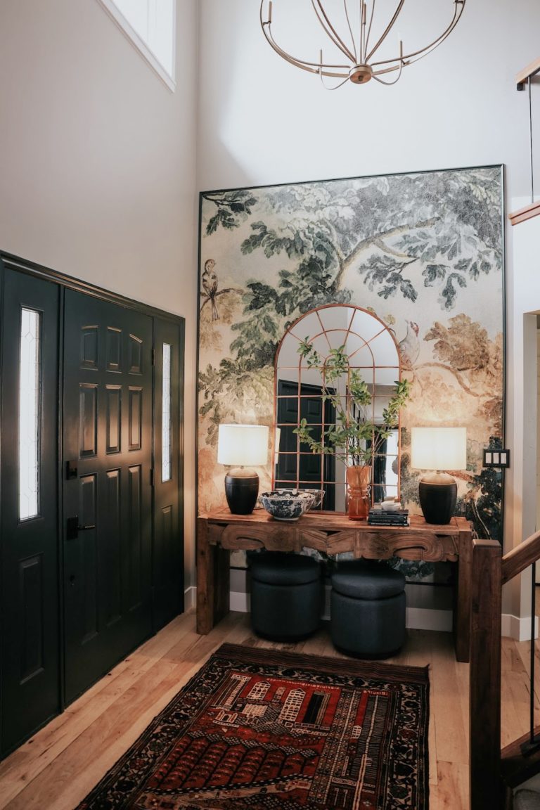 Front Entry Makeover With Framed Mural - Nesting With Grace