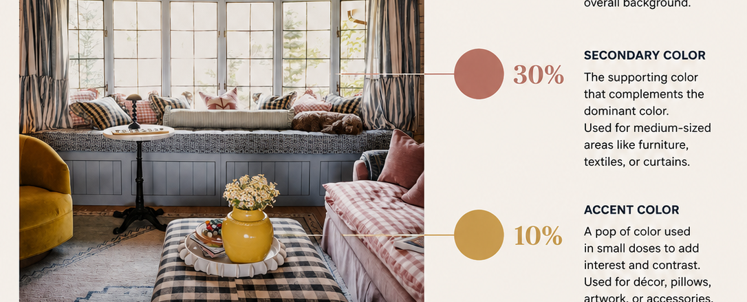 60 30 10 Color Theory- How this color formula can  transform your room