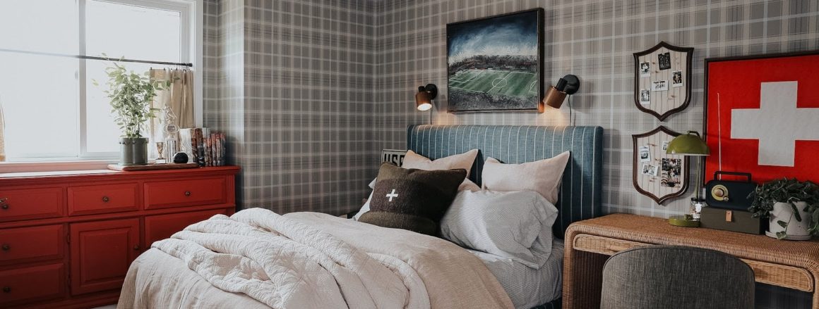 Classic Plaid & Bold Red: A Teen Boy Bedroom Reveal